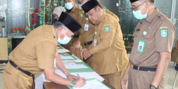DLH Bengkalis Gelar Penandantangan Pakta Integritas dan Perjanjian Kinerja