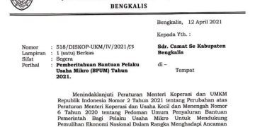 Diskop Bengkalis Buka Pendaftaran Bantuan Pelaku Usaha Mikro Kamis Ini
