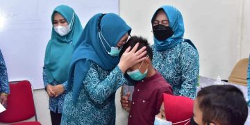 TP PKK Bengkalis Berbagi di desa Balai Pungut Pinggir, Santuni 30 Anak Yatim