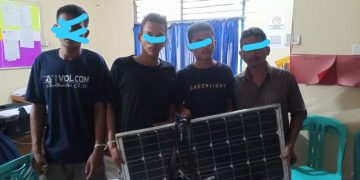 Empat Pencuri Panel Lampu Tenaga Surya dibekuk Polsek Kuantan Mudik