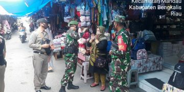 Jajaran Koramil Mandau Gencar Sosialisasi Pencegahan Covid-19