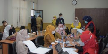 ASN dan Tenaga Honorer Setwan Bengkalis Antusias Lakukan Vaksinasi Covid-19