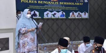 Bupati Bengkalis Hadiri Shalawatan Polres Bengkalis