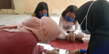 Mahasiswa Kukerta UNRI di Kampung Baru, Pekanbaru Laksanakan Bimbel  di Masa Pandemi