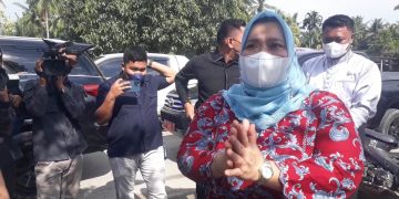 Bupati Kasmarni Ingin Jalan Gajah Mada Duri  Tak  Berlumpur dan Tak Berdebu Lagi, Dirigid Beton dari Titik O