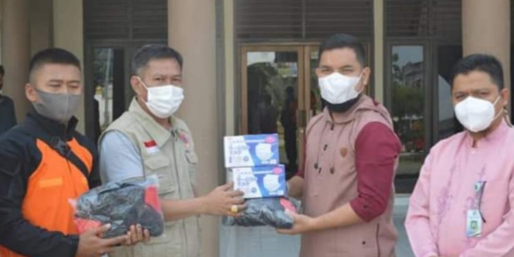 Mandau Terima Bantuan Masker dari BPBD Bengkalis