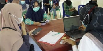 Vaksinasi Gabungan Kelurahan Balik Alam dan Batang Serosa, Mandau disambut Antusias