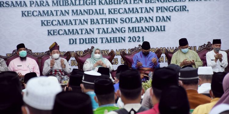 Bupati Kasmarni Silaturahmi Bersama Mubaligh 4 Kecamatan di Duri