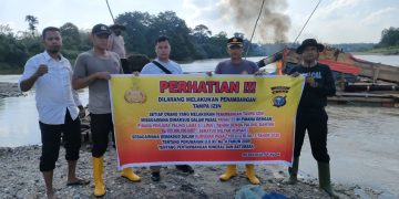 Polsek Kuantan Mudik Kembali Tindak Aktifitas PETI di Aliran Sungai Batang Kuantan