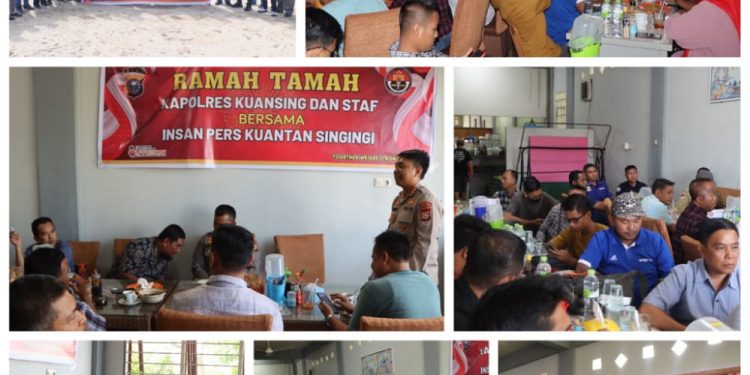 Penuh Keakraban, Kapolres Kuansing Seruput Kopi Bersama Insan Pers