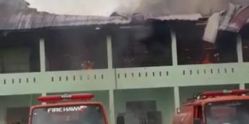 Kebakaran Melanda Ponpes Kholid Bin Walid di Desa Pematang Berangan, Rohul