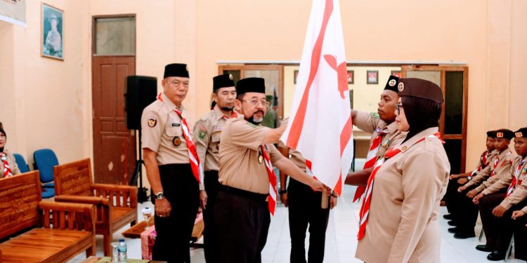 Bupati Lepas Kontingen Pramuka Kwarcab Bengkalis Jambore Nasional 2022 di Jakarta