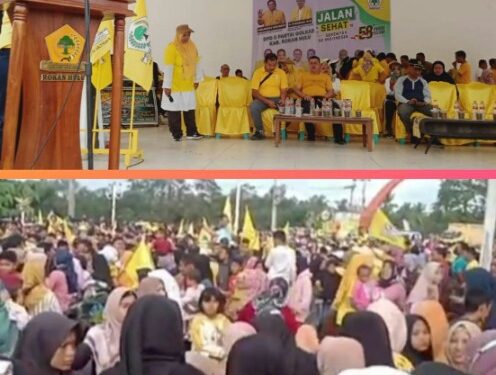 Ribuan Warga Rohul Ikuti Jalan Sehat HUT ke-58 Partai Golkar