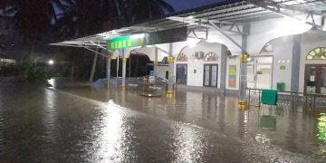 Masjid Amirur Rasyidin Duri tergenang Banjir, Sholat Maghrib Batal dilaksanakan