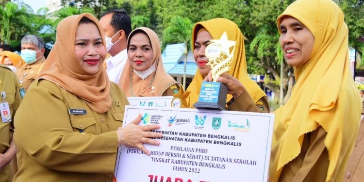Bupati Kasmarni Serahkan Penghargaan Kepada Tenaga Kesehatan Teladan dan Juara PHBS Tatanan Sekolah