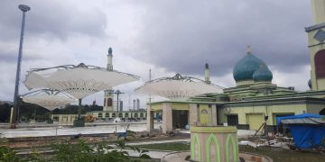 Proyek Penataan Kawasan Masjid Raya Annur Riau Terus Digesa