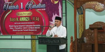 Perdana Ramadhan di Masjid Agung Istiqomah Bengkalis, Bupati Bengkalis Sampaikan Program Unggulan