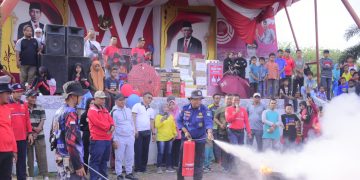 Damkar Bengkalis Gelar Jalan Santai dan Simulasi Pemadaman Kebakaran Sempena HUT ke-104
