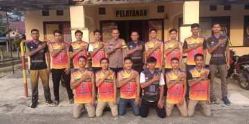 Bripka Mariono Manager Tim Volly Ball kecamatan Pangean Optimistis Tampil Baik di Turnamen Piala Bupati Kuansing