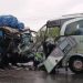 Dua Bus Tabrakan di Km 14 Bagan Baru, Lalin Macet 9 KM