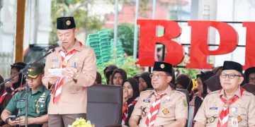 Pimpin Peringatan Hari Pramuka ke-62, Bupati Afrizal Sintong Sampaikan Sambutan Ketua Kwartir Nasional