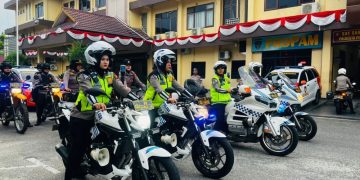 Polwan Polda Riau dan Jajaran Gelar Patroli Keliling Kota Pekanbaru