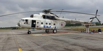 Helikopter MI-8 Bantuan BNPB Sudah Tiba di Riau