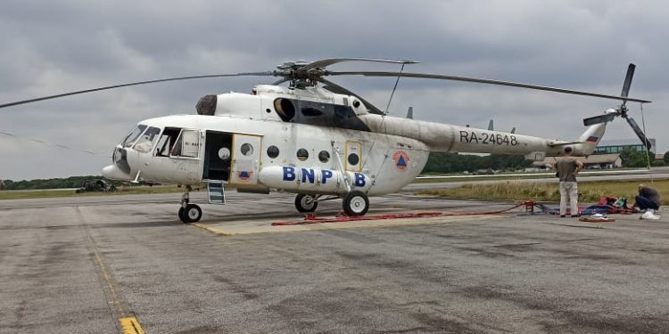 Helikopter MI-8 Bantuan BNPB Sudah Tiba di Riau