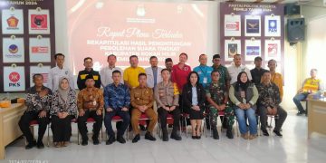 Hadiri Rapat Pleno Terbuka Rekapitulasi Suara Tingkat Kabupaten, Bupati Rohil Apresiasi Kinerja KPUD