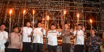 Lestarikan Khazanah Malam Tujuh Likur, Bupati Bengkalis Resmikan Festival Lampu Colok 2025