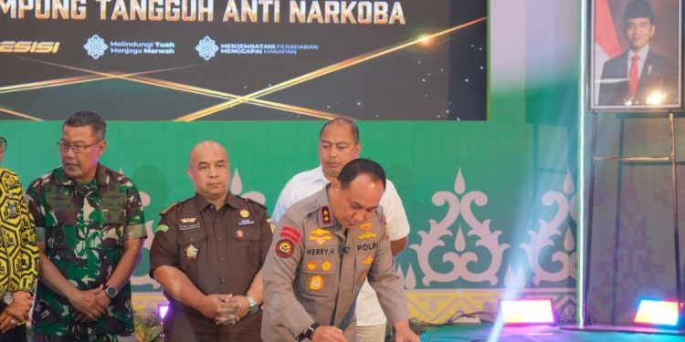 Desa Jangkang Jadi Pelopor Kampung Bebas Narkoba, Polres Bengkalis Gencarkan Perang Narkoba